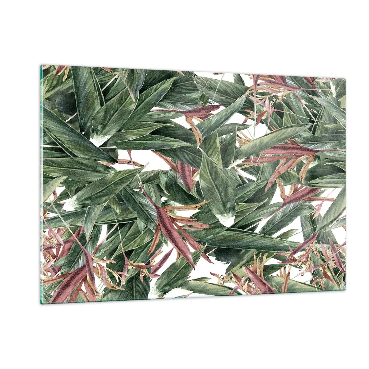 Quadro em vidro - Matagal esmeralda-lilás - 120x80 cm