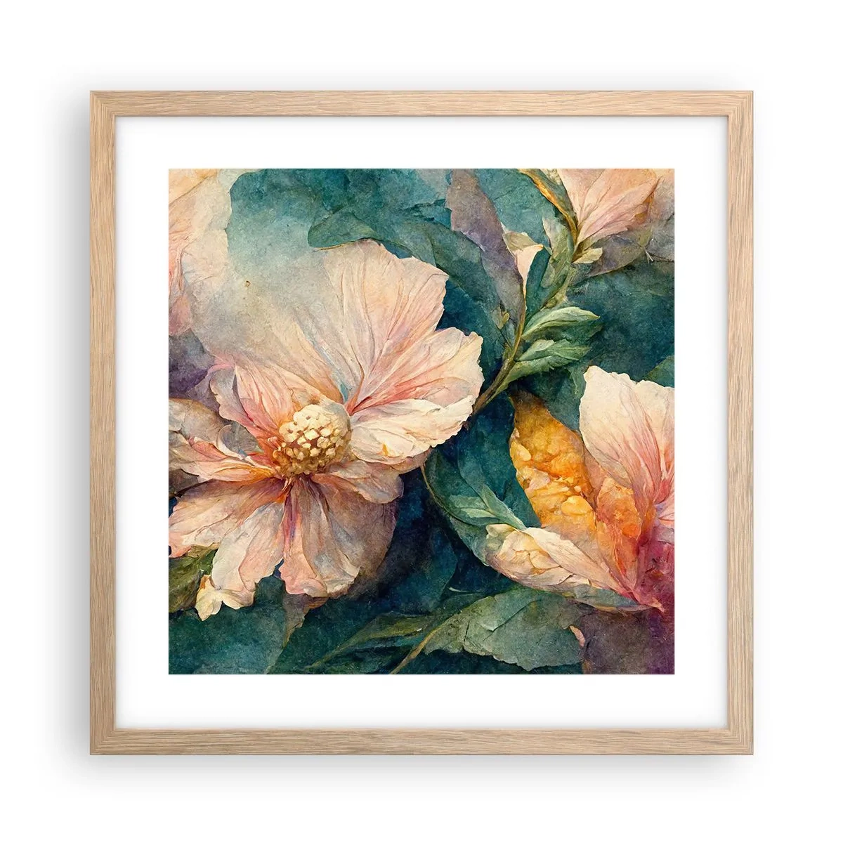 Pôster com moldura de carvalho claro - Apenas sutileza - 40x40 cm