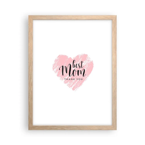 Pôster com moldura de carvalho claro - Sempre o momento certo - 30x40 cm