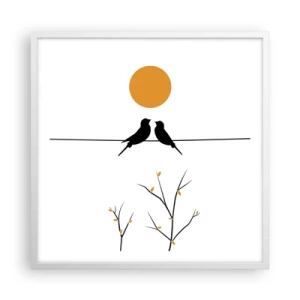 Pôster em moldura branca - A noite dos rouxinóis - 60x60 cm