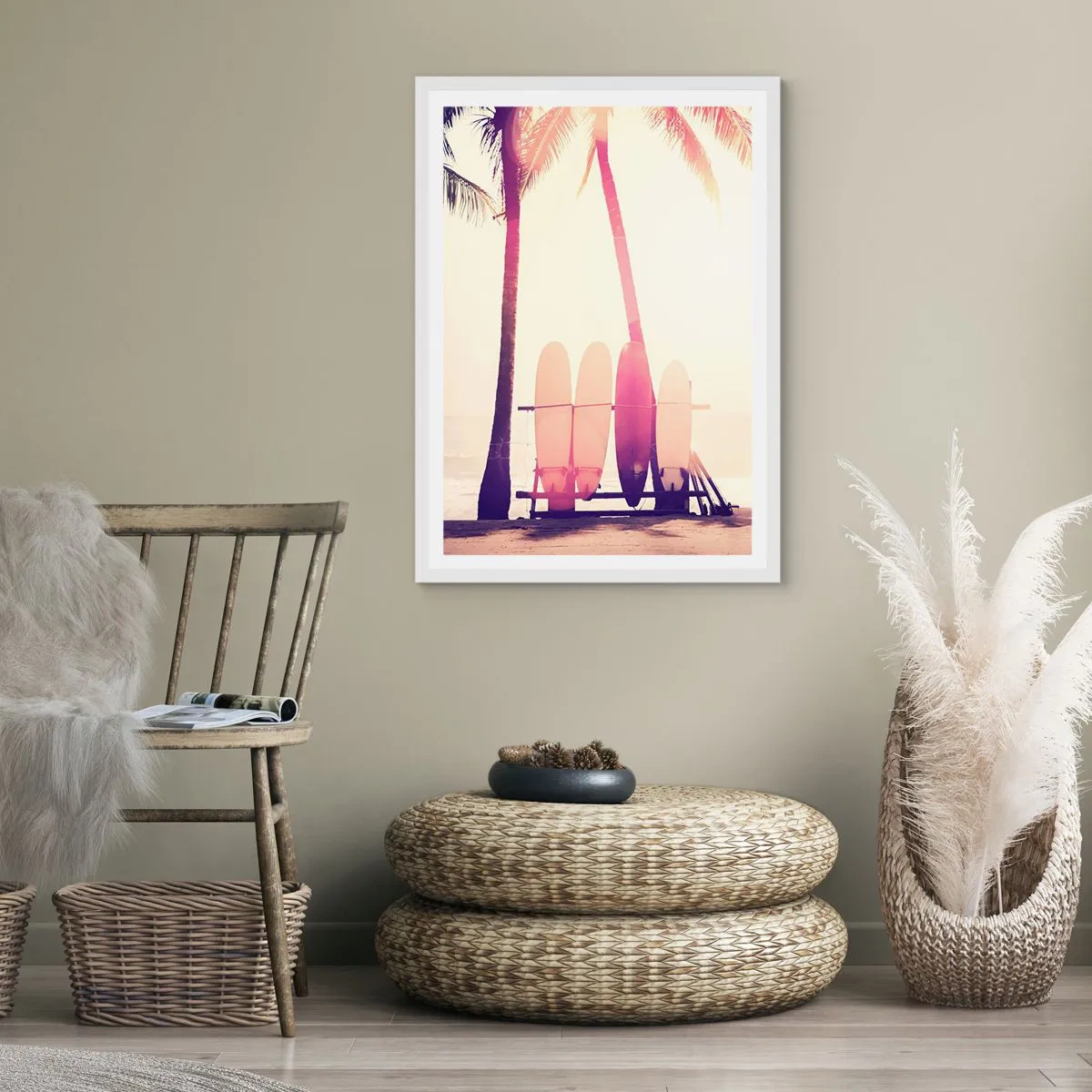 Pôster em moldura branca - Vai ser um grande dia - 70x100 cm