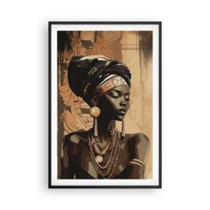 Pôster com moldura preta - Majestade africana - 61x91 cm