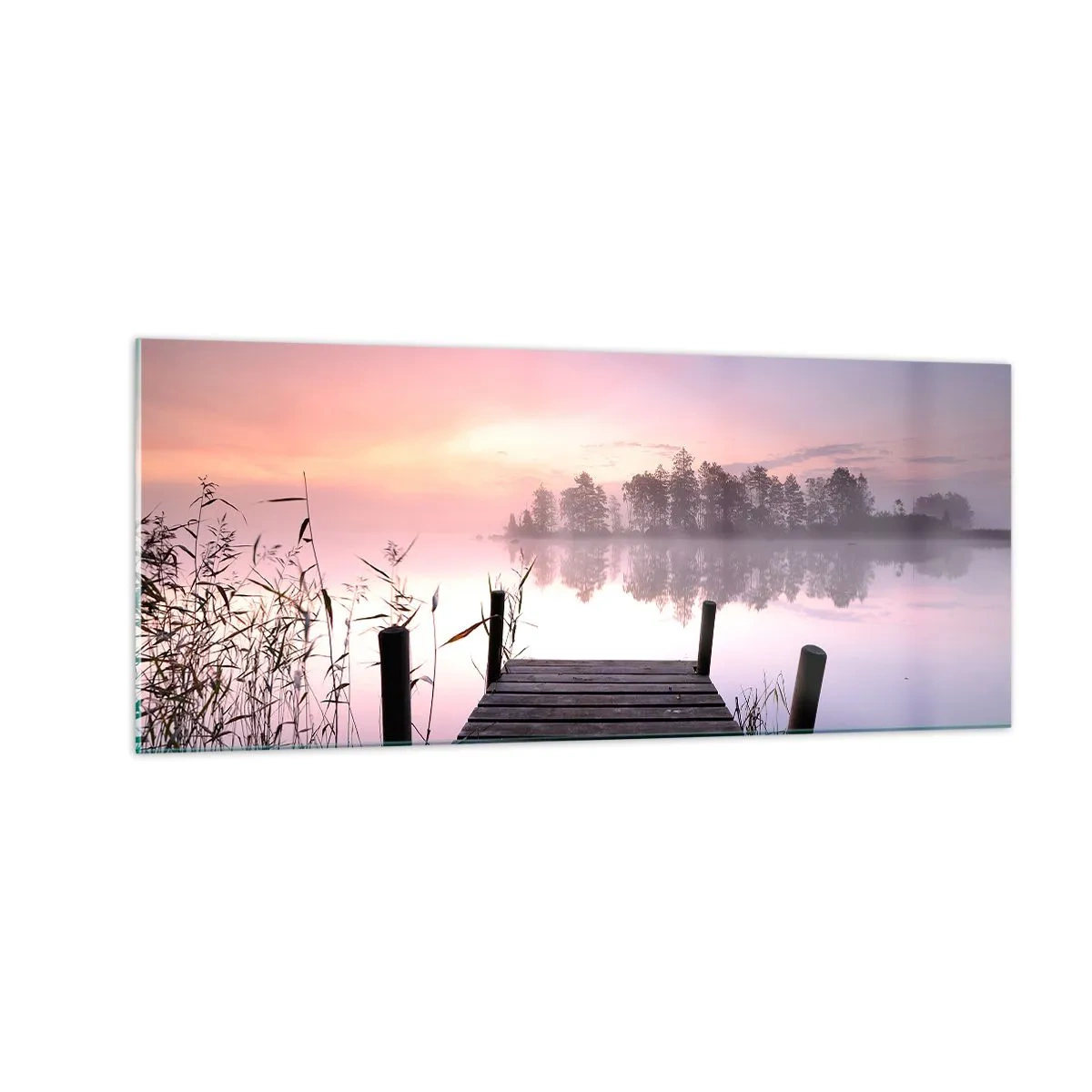 Quadro em vidro - Da névoa lilás... - 100x40 cm