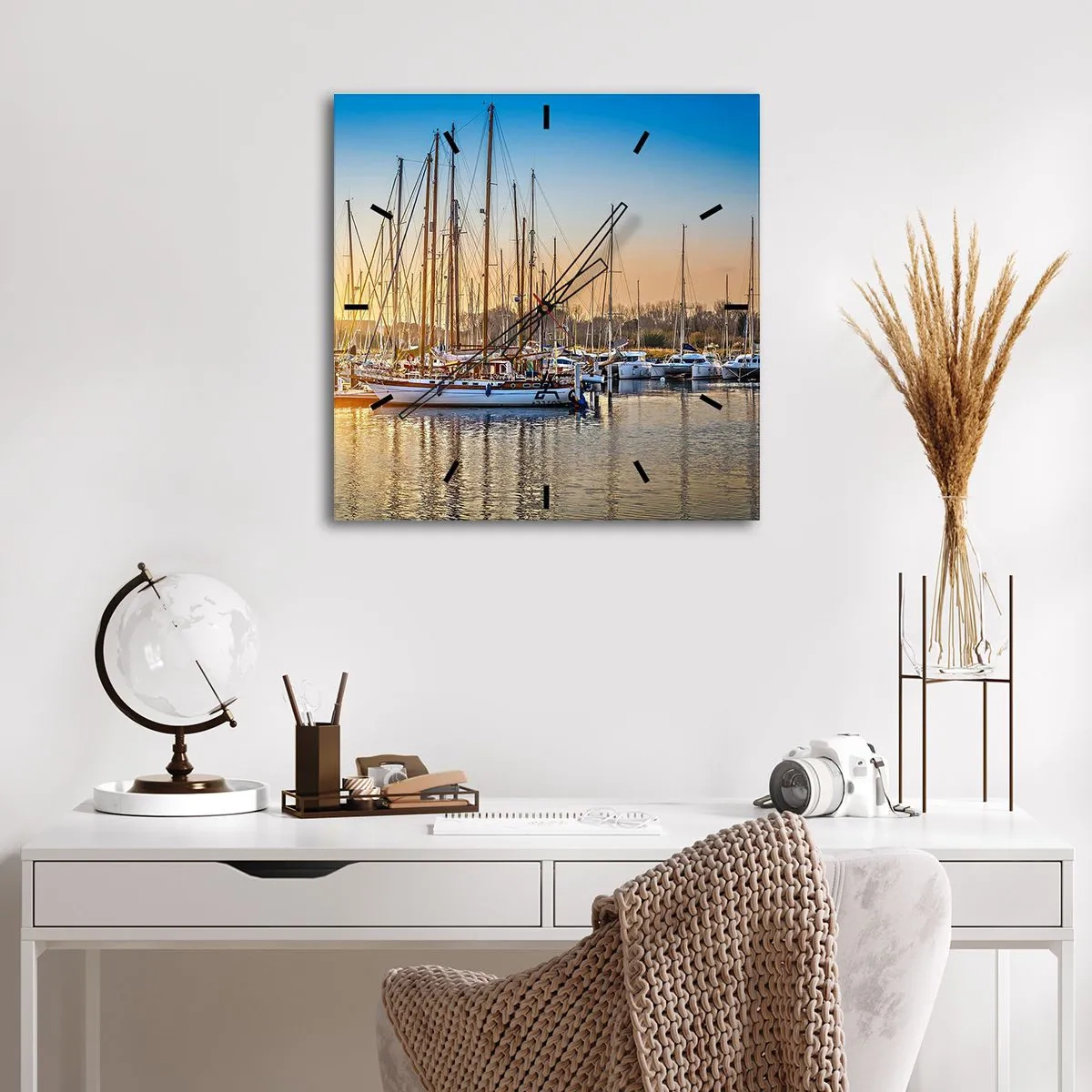 Relógio de parede - Relógio em vidro - O vento também deve dormir  - 40x40 cm