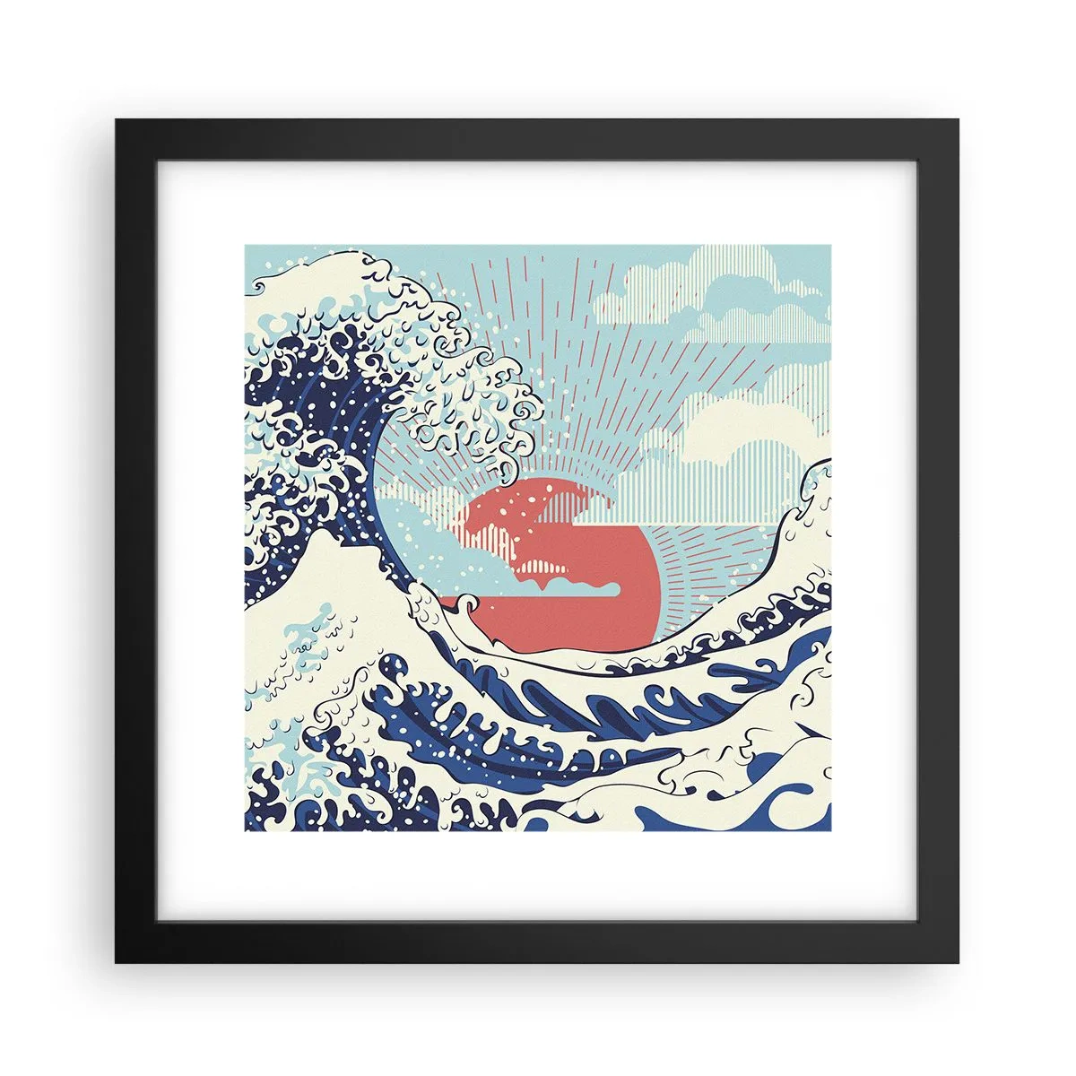 Pôster com moldura preta - Das inspirações japonesas - 30x30 cm