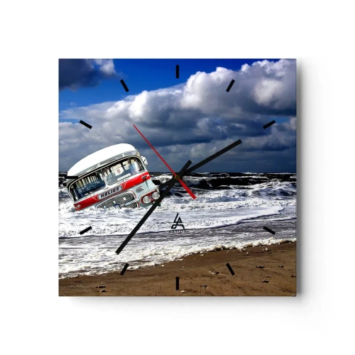 Relógio de parede - Relógio em vidro - E por que a surpresa? - 40x40 cm