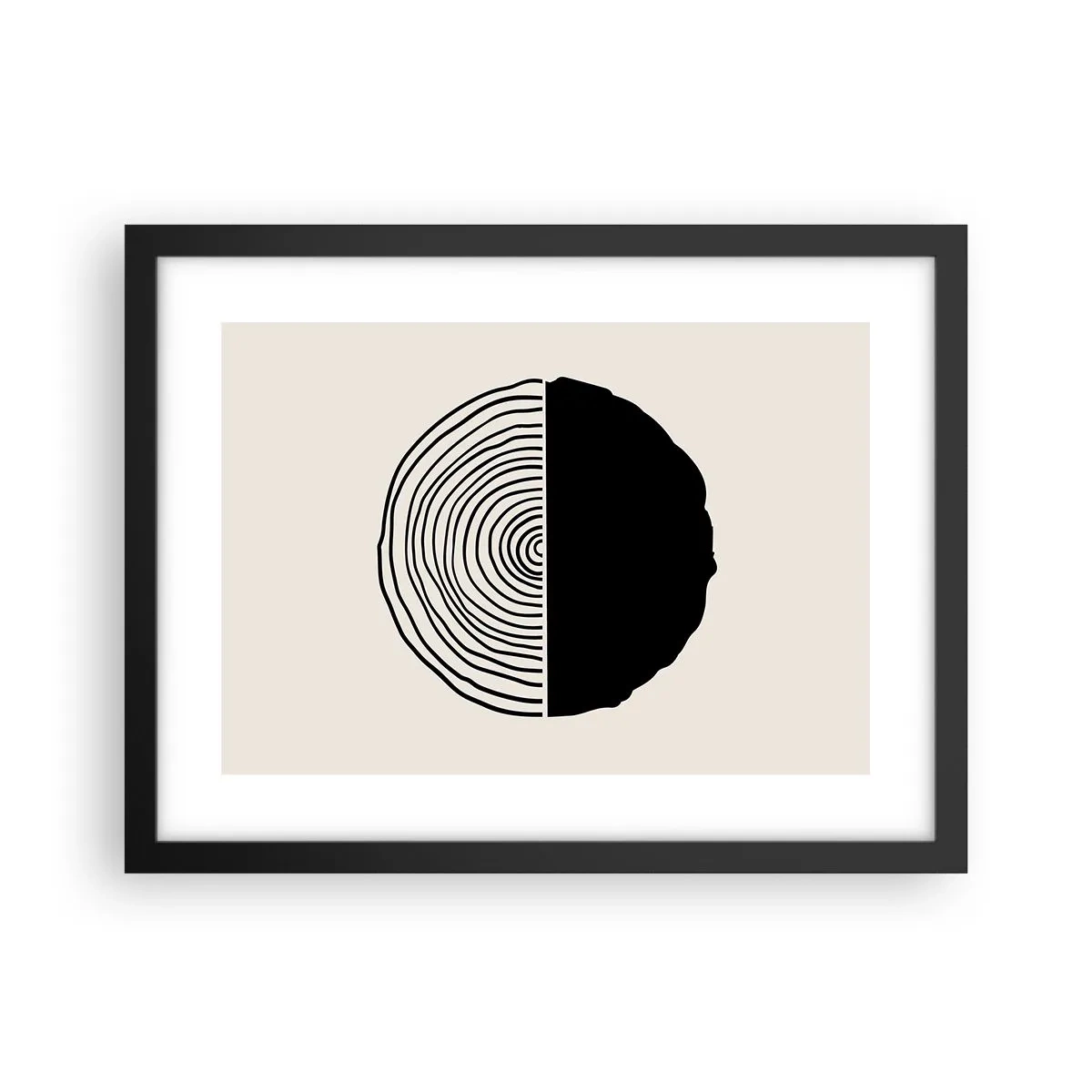 Pôster com moldura preta - Meio a meio - 40x30 cm