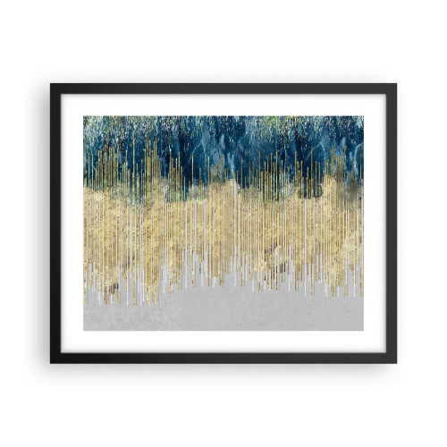 Pôster com moldura preta - Borda dourada - 50x40 cm