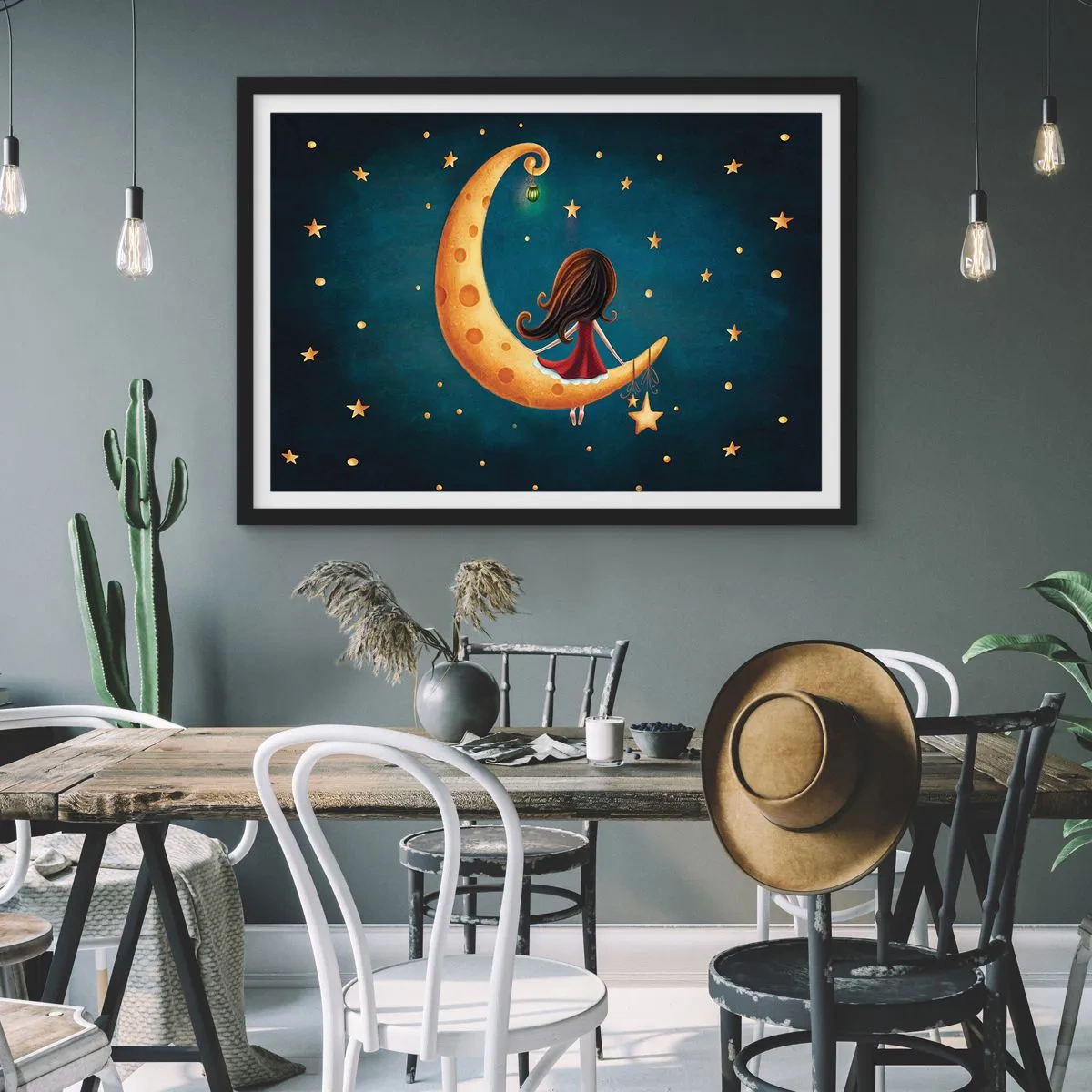 Pôster com moldura preta - Uma vez... - 70x50 cm