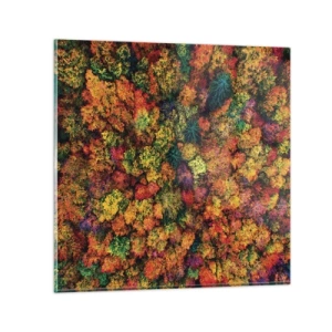 Quadro em vidro - Bouquet de árvores de Outono - 50x50 cm
