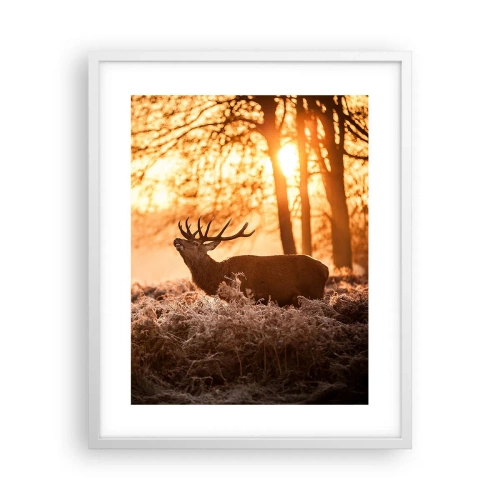 Pôster em moldura branca - O sonho do caçador - 40x50 cm