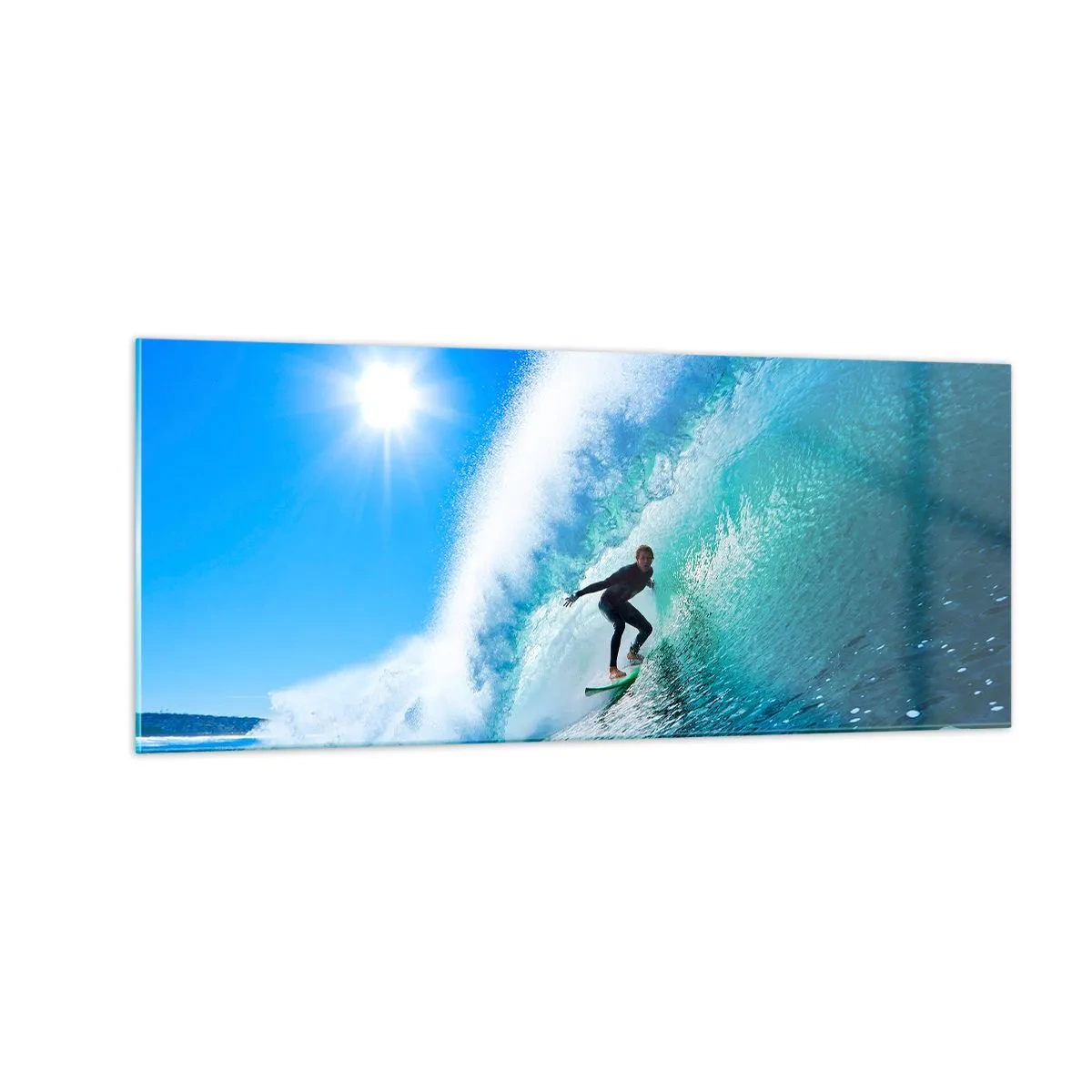 Quadro em vidro - Azul gigante - 100x40 cm