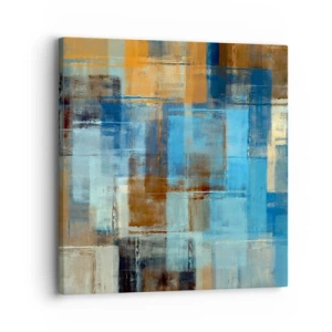 Quadro em tela - Através da cortina azul - 30x30 cm