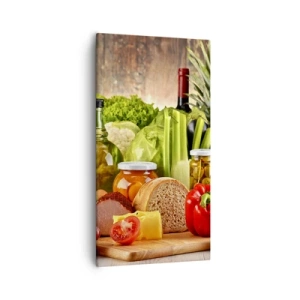 Quadro em tela - Defumados, cozidos, em conserva - 55x100 cm