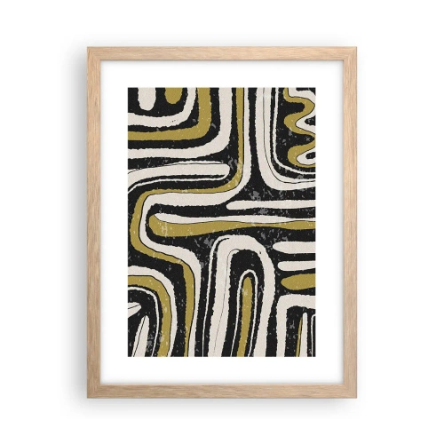 Pôster com moldura de carvalho claro - Composição: estradas e becos - 30x40 cm