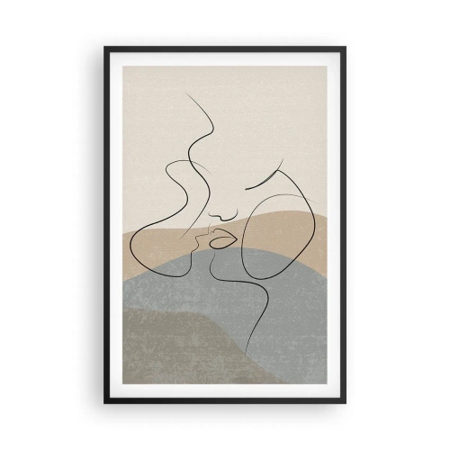 Pôster com moldura preta - Como uma pincelada - 61x91 cm