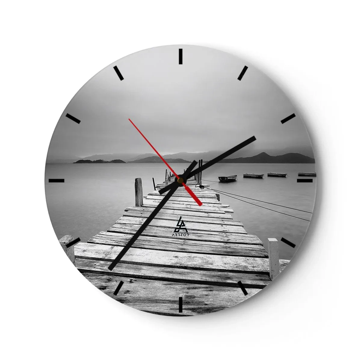 Relógio de parede - Relógio em vidro - Além das montanhas, além dos mares - 40x40 cm