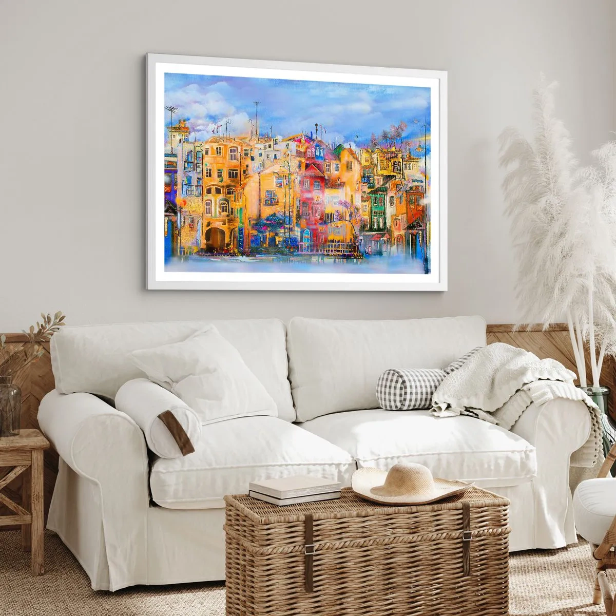 Pôster em moldura branca - Estamos juntos - 70x50 cm