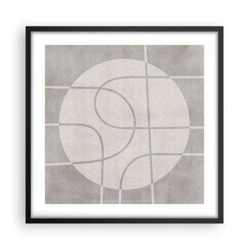 Pôster com moldura preta - Circular e direto - 50x50 cm