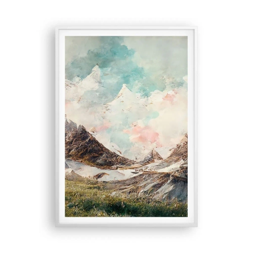 Pôster em moldura branca - Lâminas de rocha - 70x100 cm
