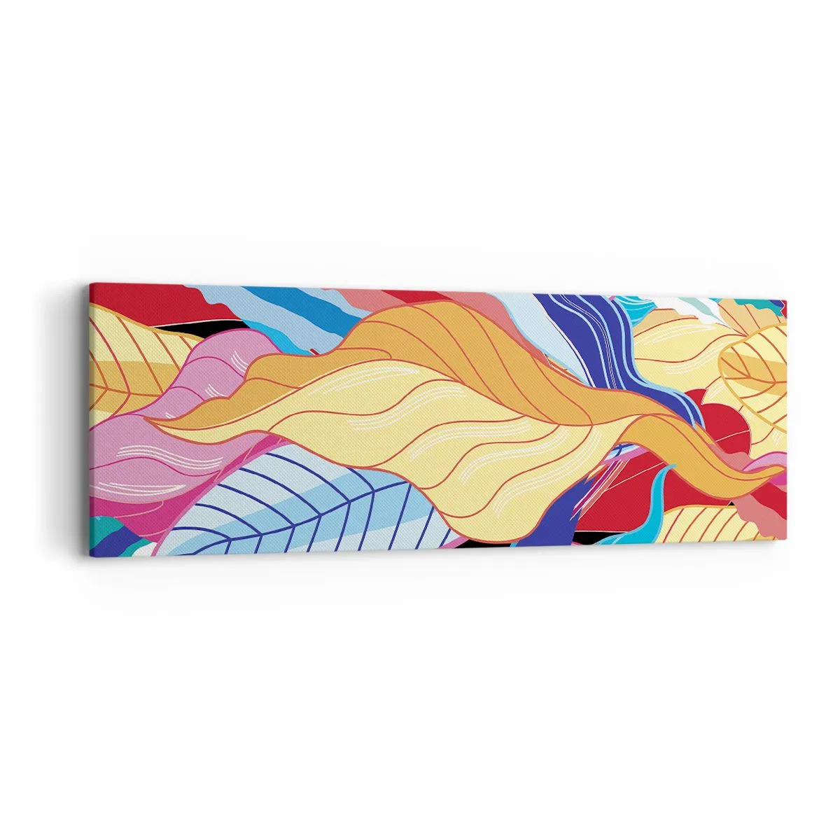 Quadro em tela - Bagunça colorida - 90x30 cm