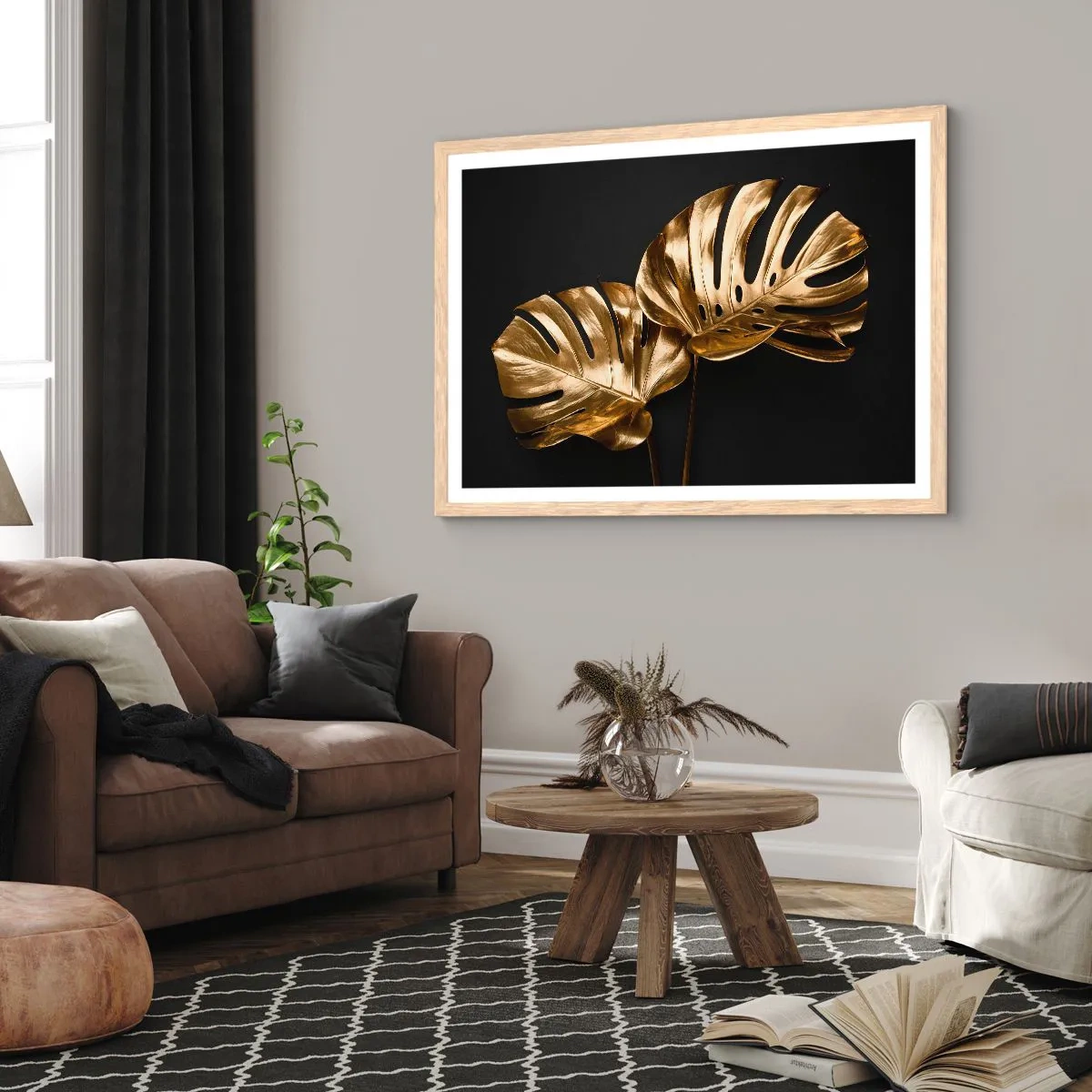 Pôster com moldura de carvalho claro - Tesouros da natureza - 70x50 cm