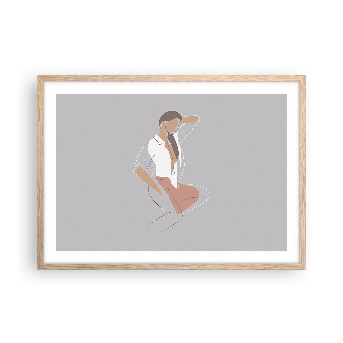 Pôster com moldura de carvalho claro - O esboço do encanto - 70x50 cm