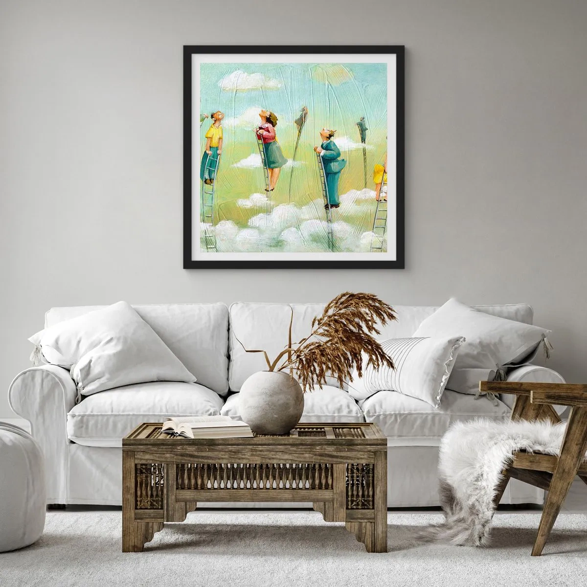 Pôster com moldura preta - Por trás do seu sonho - 50x50 cm