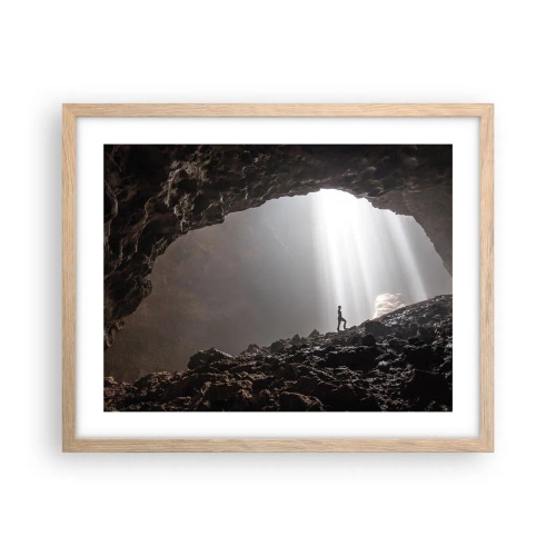 Pôster com moldura de carvalho claro - Gruta luminosa - 50x40 cm