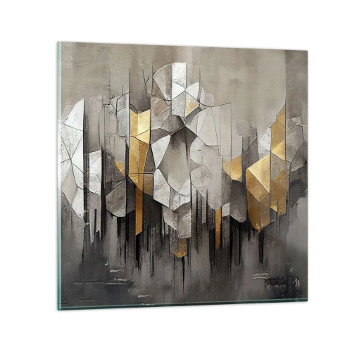 Quadro em vidro - Composição de gelo e luz - 30x30 cm