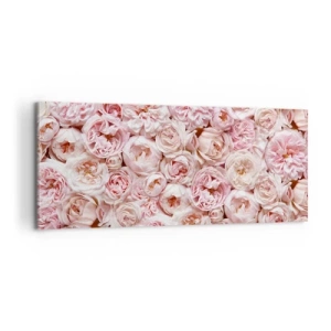 Quadro em tela - Uma cama de rosas - 120x50 cm
