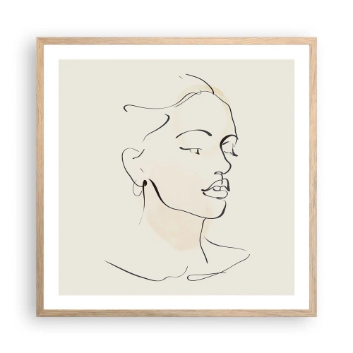 Pôster com moldura de carvalho claro - Uma certa linha - 60x60 cm