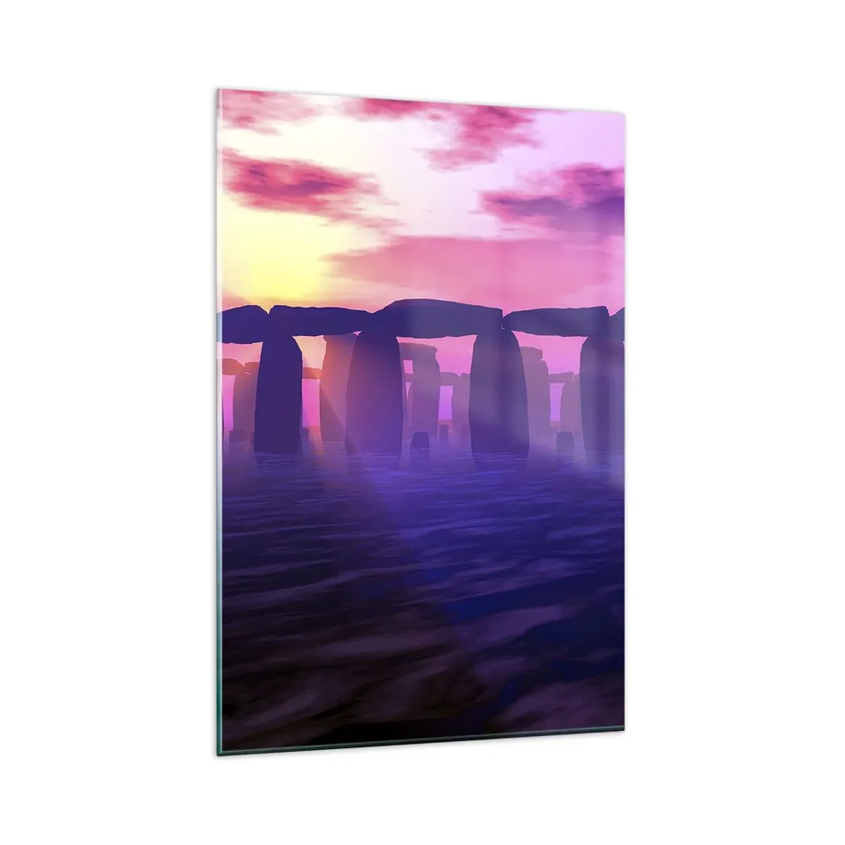 Quadro em vidro - O mistério do amanhecer no nevoeiro - 80x120 cm