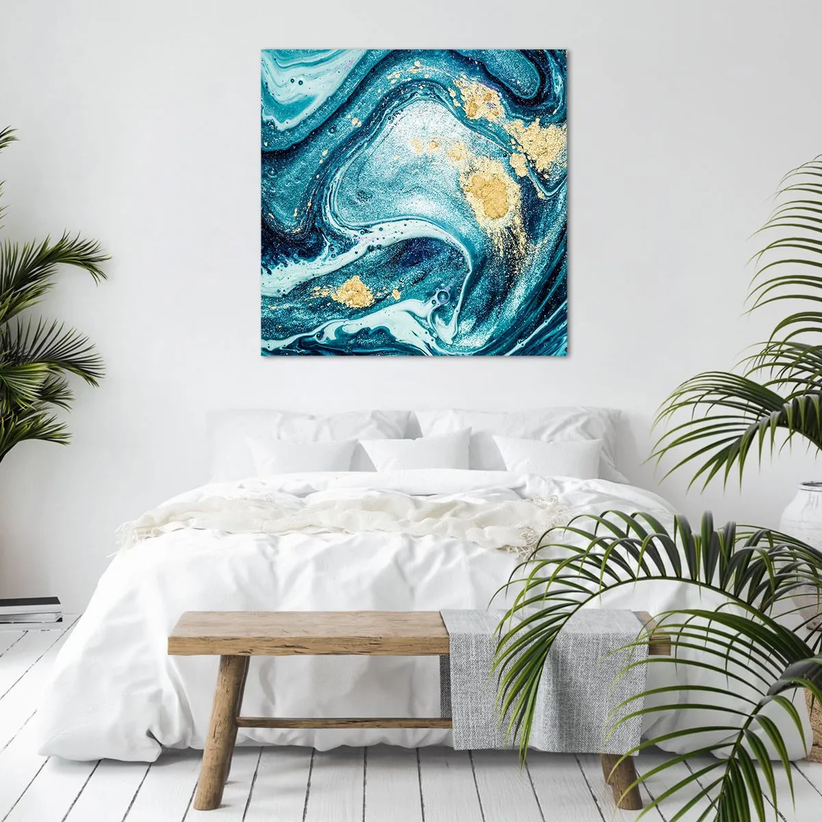 Quadro em tela - Redemoinho azul - 70x70 cm
