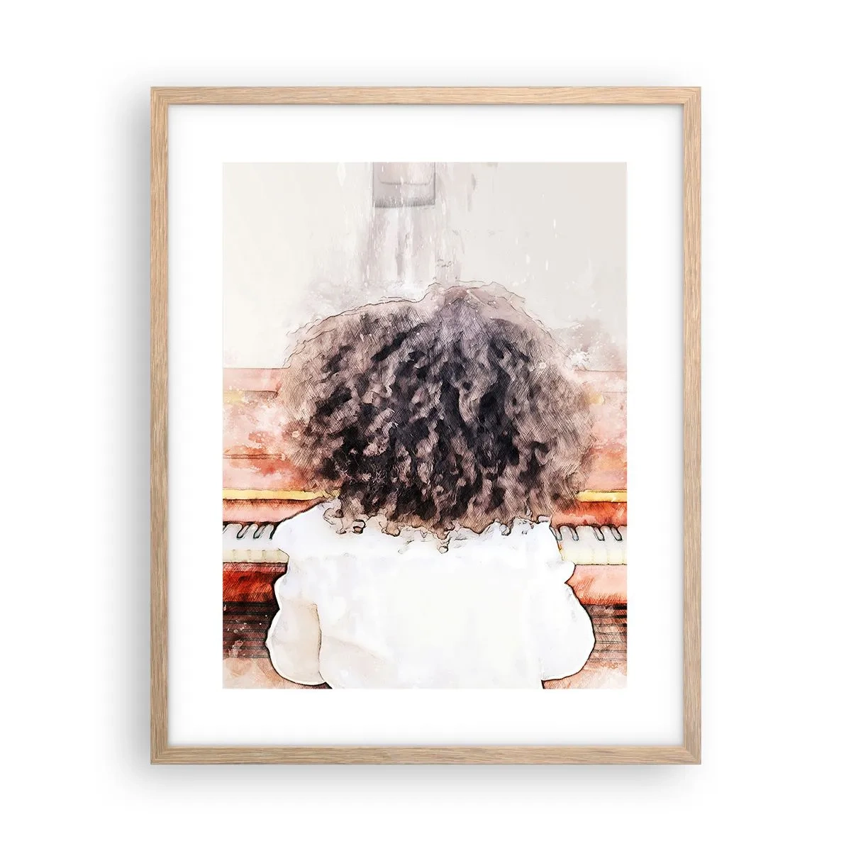 Pôster com moldura de carvalho claro - Num mundo novo - 40x50 cm