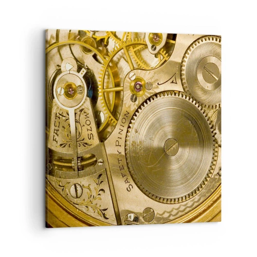 Quadro em tela - Mova-se com o tempo - 50x50 cm