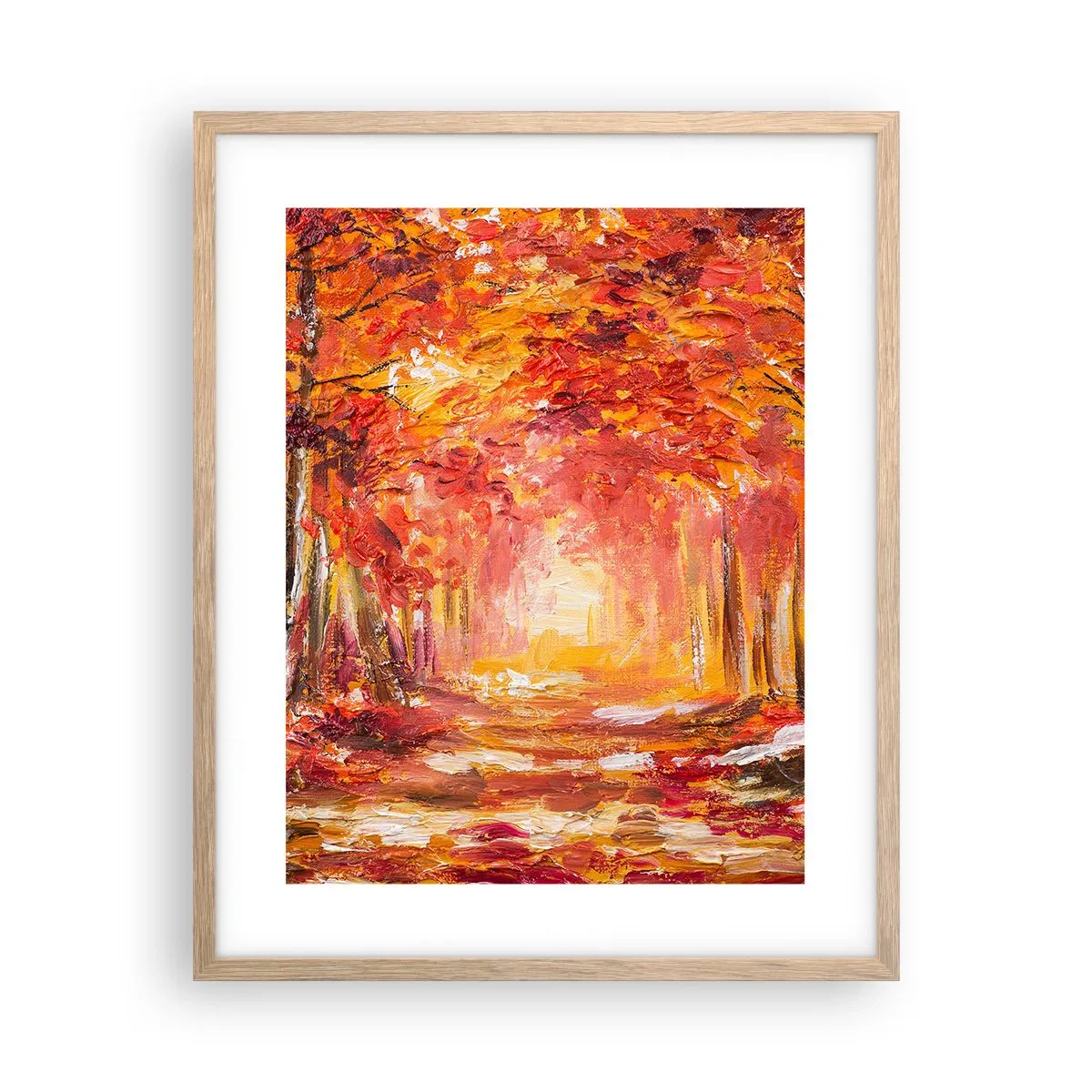 Pôster com moldura de carvalho claro - Floresta de cobre - 40x50 cm