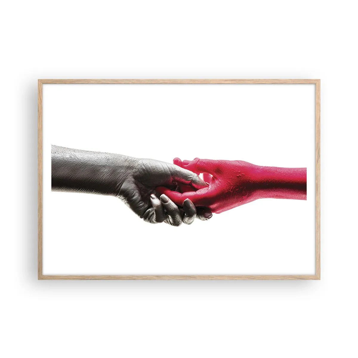 Pôster com moldura de carvalho claro - Juntos, mas diferentes - 100x70 cm