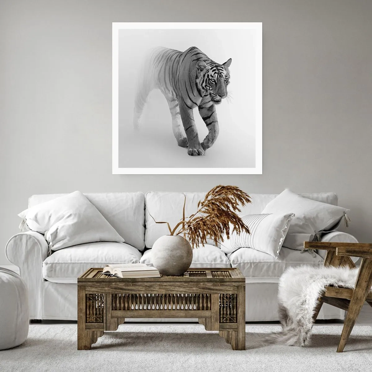 Pôster - À espreita na névoa - 30x30 cm