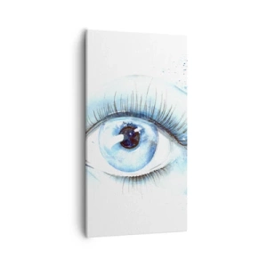 Quadro em tela - Mergulho no olhar azul - 55x100 cm