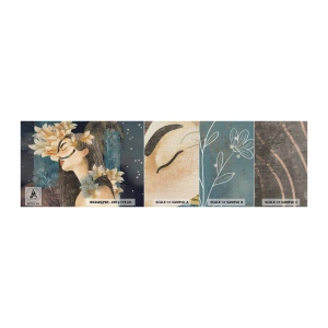 Amostra de papel de parede Premium Canvas - O conto da princesa com lírios - Abstração, Mulher, Flores - 100x30 cm