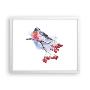 Pôster em moldura branca - Inverno a cores - 50x40 cm