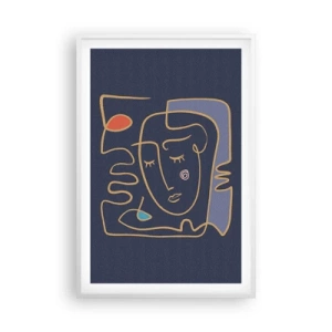 Pôster em moldura branca - Nos pensamentos - 61x91 cm