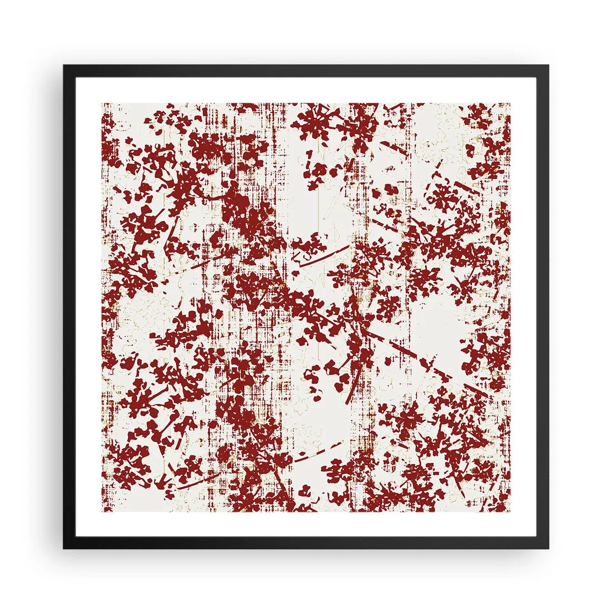 Pôster com moldura preta - Como chita antiga - 60x60 cm