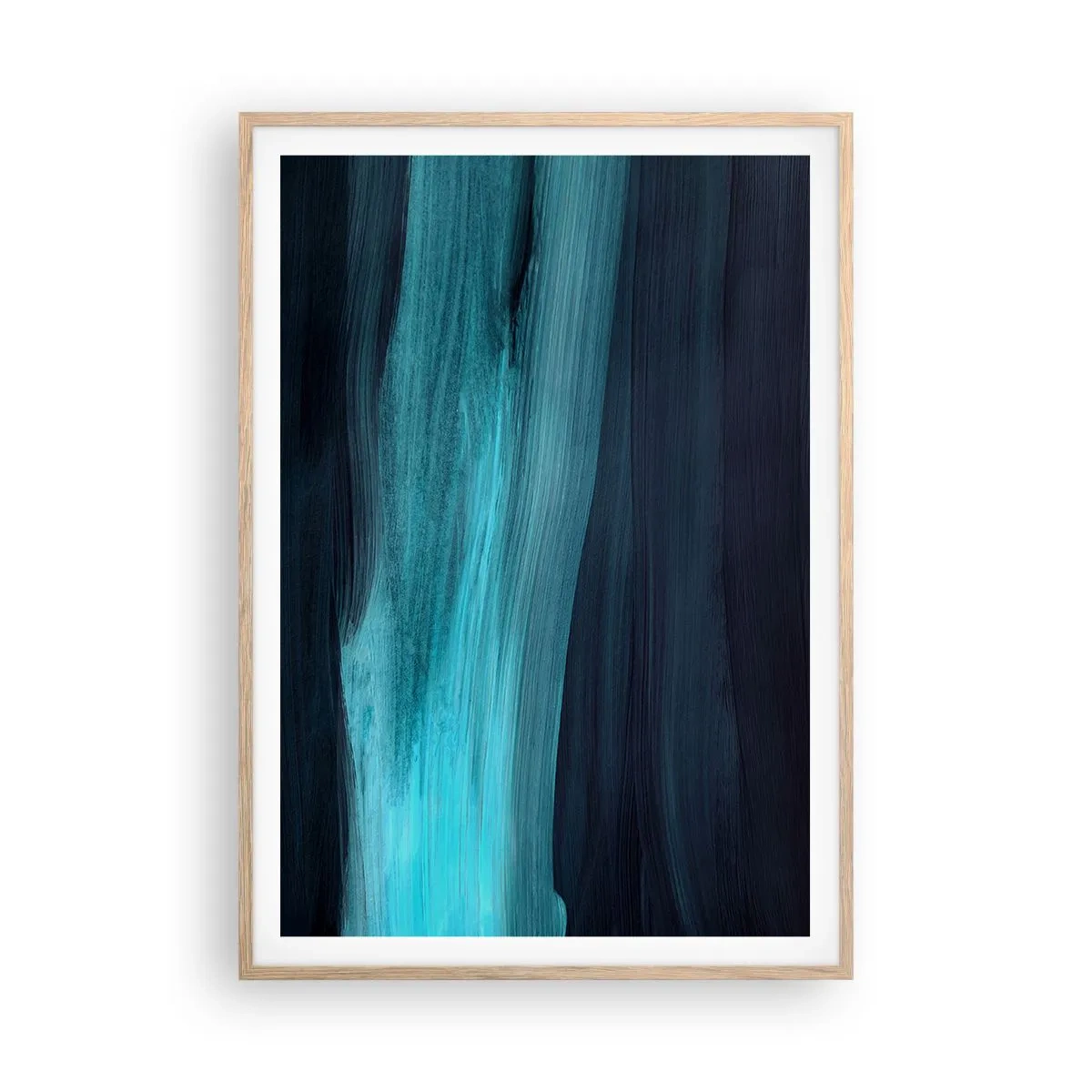 Pôster com moldura de carvalho claro - Vá com o fluxo - 70x100 cm