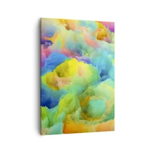 Quadro em tela - Penugem arco-íris - 50x70 cm