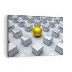 Quadro em tela - Por que eu? Obras de arte geométricas - 100x70 cm