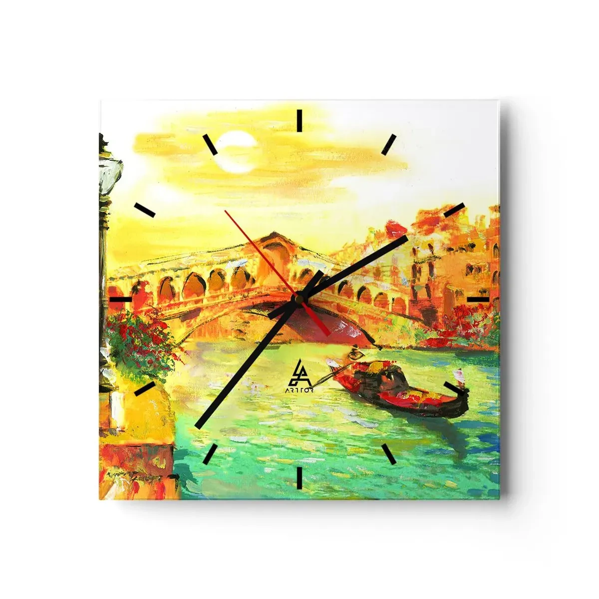 Relógio de parede - Relógio em vidro - Romaria dos amantes - 30x30 cm
