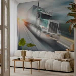 Papel de Parede Premium Canvas - Gigante americano com pressa - Caminhão, Automotivo, Transporte - 100x70 cm
