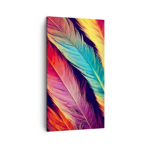 Quadro em tela - Arco-íris emplumado - 45x80 cm